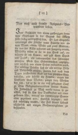 11. Man muß auch fremde Religions-Verwandten lieben.