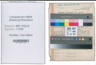 Entnazifizierung Carl Albert Korsten , geb. 21.09.1893 (Kaufmaennischer Angestellter)