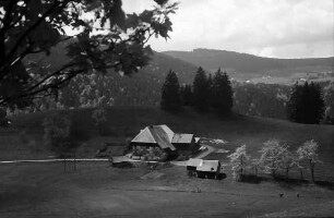 Schwarzwaldhof an der B 31 bei Breitnau von oben