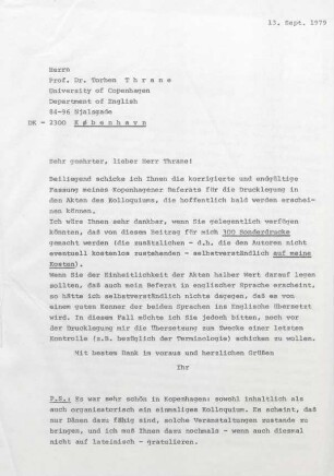 Kriterien für die Sprachtypologie : Vortrag; Briefwechsel