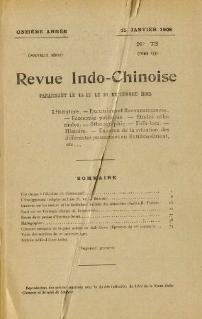15 Janvier 1908. No 73