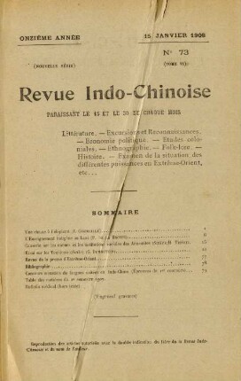 15 Janvier 1908. No 73