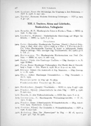 XIII. 2. Trachten, Sitten und Gebräuche, Straßenleben, Volksglaube