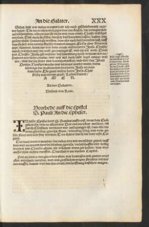 Vorrhede auff die Epistel S. Pauli An die Epheser.