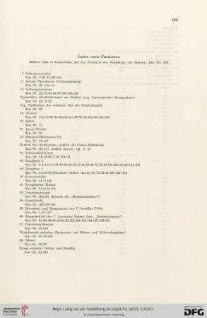 Index nach Fundorten