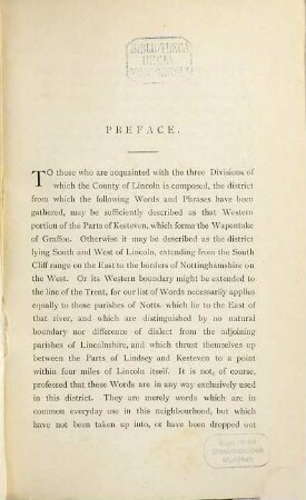 A glossary of words used in south-west Lincolnshire : Wapentake of Graffoe