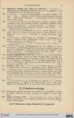 12. Friedensverträge (Nr. 1504 - 1517)