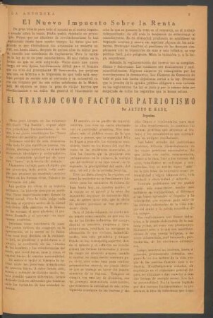 El trabajo como factor de patriotismo