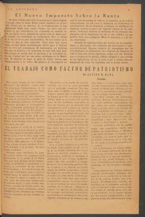 El trabajo como factor de patriotismo