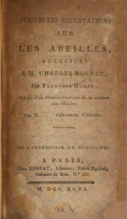 Nouvelles Observations sur les Abeilles