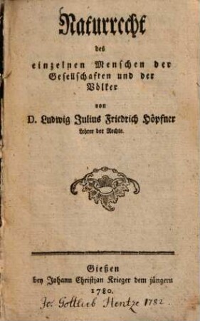 Naturrecht des einzelnen Menschen, der Gesellschaften und der Völker