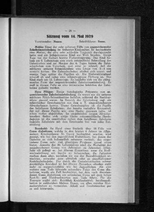 Sitzung am 14. Mai 1929
