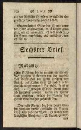 102-111, Sechster Brief.