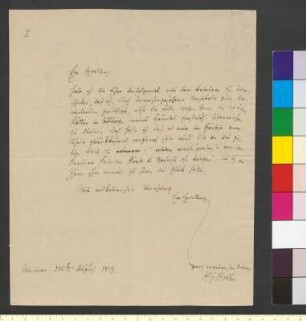 Brief von Hotho, Heinrich Gustav an Goethe, Johann Wolfgang von