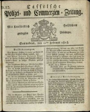 Nr. 12, Sonnabend, den 11ten Februar 1815