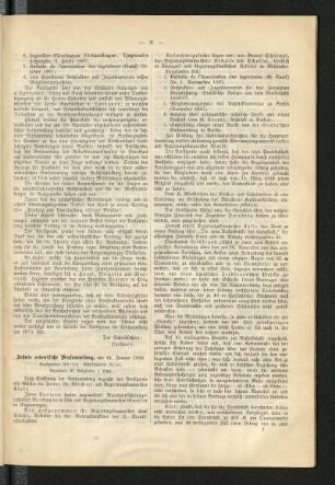 Zehnte ordentliche Versammlung, am 14. Januar 1888