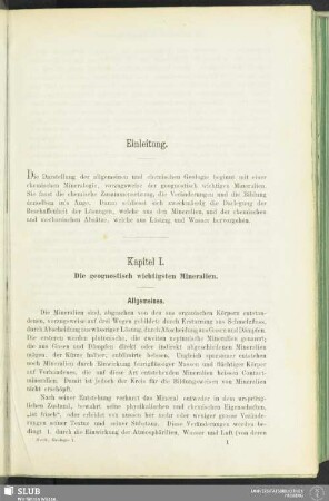 Kapitel I. Die geognostisch wichtigsten Mineralien