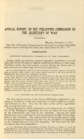 Annual report of the Philippine Commission to the Secretary of War