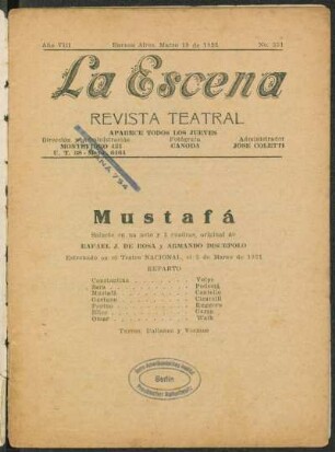 Mustafá : sainete en un acto y 3 cuadros