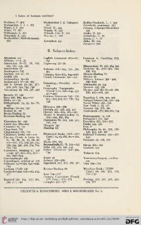 II. Subject-Index