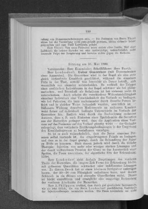 Sitzung am 31. Mai 1892.