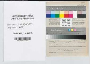 Entnazifizierung Heinrich Kummer, geb. 22.10.1908 (Angest.)