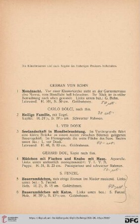 Oelgemälde alter und neuerer Meister aus süddeutschem Besitze Nr. 1-101