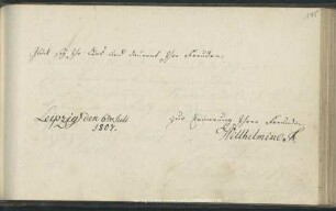 Eintrag der Wilhelmine Fr[eisleben?] Leipzig, 1807
