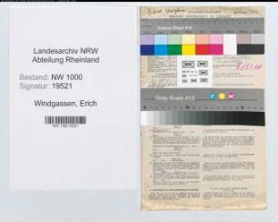 Entnazifizierung Erich Windgassen, geb. 15.09.1906 (Angestellter)