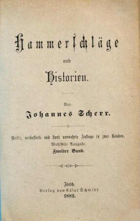 Hammerschläge und Historien, 2