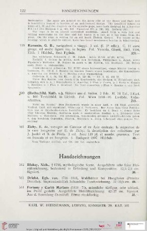 Handzeichnungen (Nr. 582 – 596)