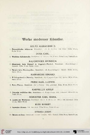 Werke moderner Künstler (Nr. 1-360)