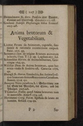 Anima brutorum & Vegetabilium.