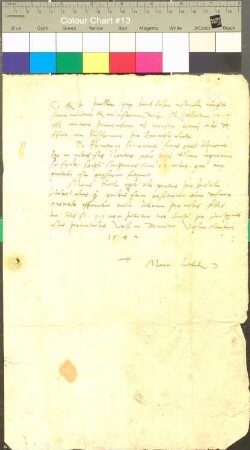Luther an Spalatin. betrifft unter anderem: - Bestrafung eines Mädchens, das das Sakrament. verspottete. - Aufhebung des Sakraments (Elevation)