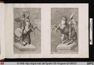 Links: Reiterstatue aus der Sammlung Farnese.