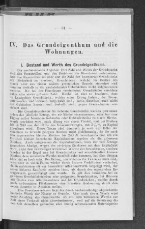 I. Bestand und Werth des Grundeigenthums.