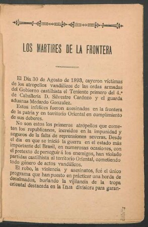 Los mártires de la frontera