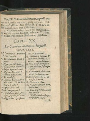 Caput XX. De Comitiis Statuum Imperii.