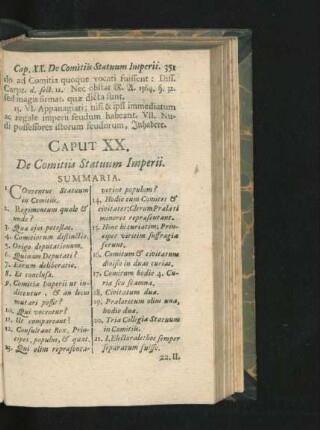 Caput XX. De Comitiis Statuum Imperii.
