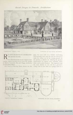 Recent designs in domestic architecture