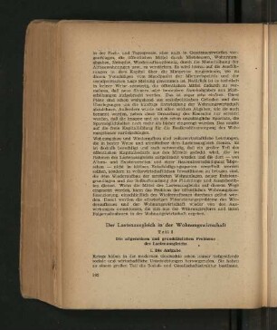 Der Lastenausgleich in der Wohnungswirtschaft