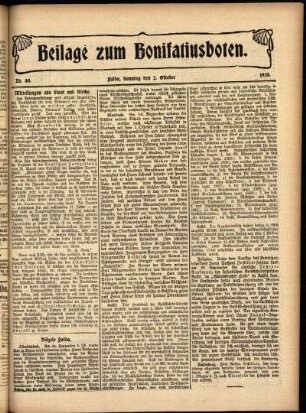 Zweite Ausgabe vom Sonntag, den 02. Oktober 1910.