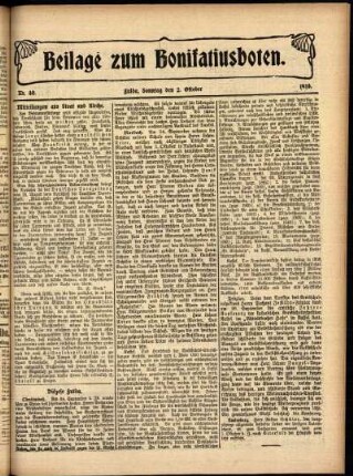 Zweite Ausgabe vom Sonntag, den 02. Oktober 1910.