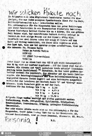 Wir schicken Pakete nach Tansania!