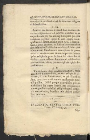 Sect. X. de Prudentia Status Circa Foedera Et Legatos.
