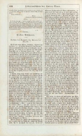 Erster Abschnitt. Gefühle des Daseins, die Monate der Jugend