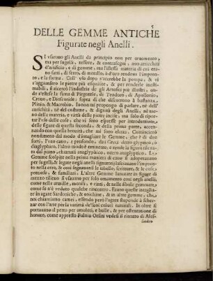Delle gemme antiche Figurate negli Anelli.