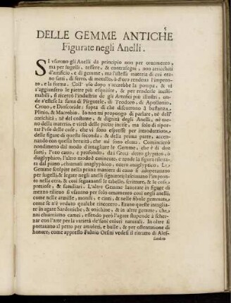 Delle gemme antiche Figurate negli Anelli.