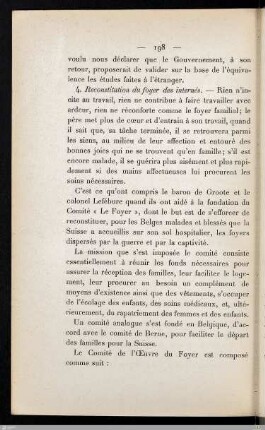 4. Reconstitution du foyer des internés