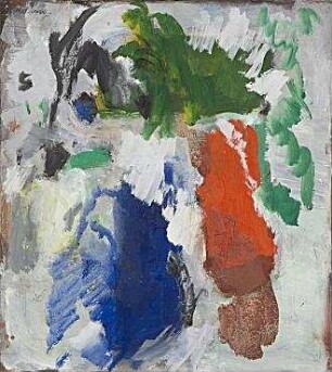 Landschaft mit tiefblauer Wolke rechts oben